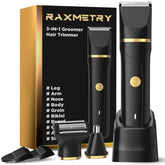 RAXMETRY beard trimmer close-up shows beveled blade for precise grooming