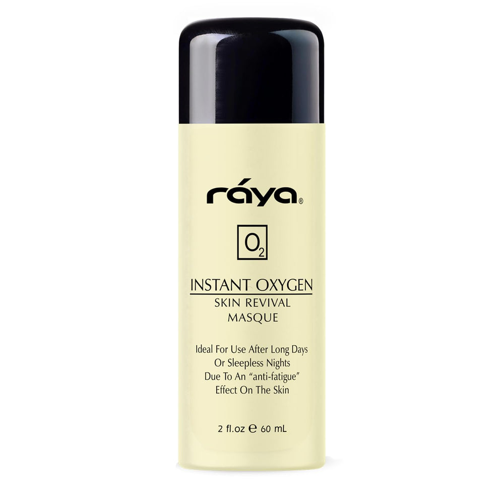 Raya Instant Oxygen Skin Revival Masque packaging signals premium, ethical skincare for glow