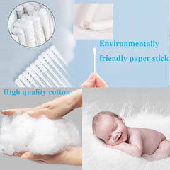 Rayhee cotton swabs spiral head close-up shows lint-free, precise tips.