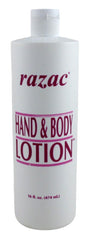 Razac hand and body lotion 3pack bottle back highlighting soothing formula for sensitive skin