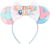 RAZKO mouse ears headband blue sequin ears for eye-catching party style