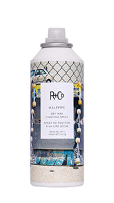 R+Co Halfpipe dry wax mist bottle for pliable texture and invisible hold.