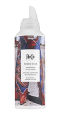 R+Co Rodeo Star thickening foam bottle delivers lift and body for fuller hair.