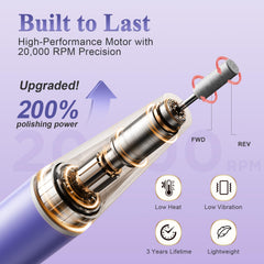 Rcoeuph nail drill 20000 RPM motor for high-speed detailed nail work