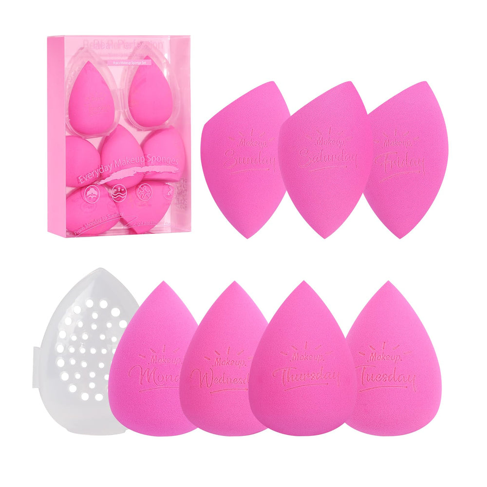 Real Perfection makeup sponge set pink with two shapes for seamless foundation blending.