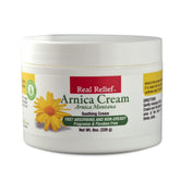 Real Relief Arnica Cream demonstrates fast-absorbing-application for targeted relief.