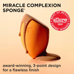 Real Techniques sponge flat edge applying product for precise coverage.