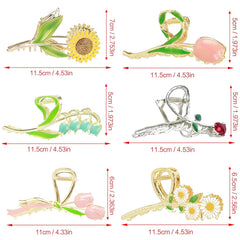 REALHUNLEE flower metal claw clips open-close detail highlights premium interlocking teeth