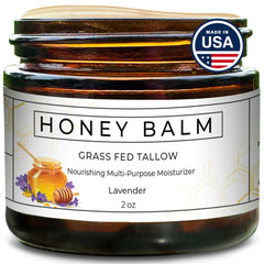 Really Good Blends Tallow Honey Balm front jar – natural daily moisturizer for dry skin.