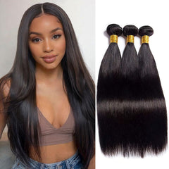 Rebasar straight bundles 12inch natural black for versatile daily styling.