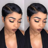 Rebecca Fashion short pixie cut wig front view for a natural hairline