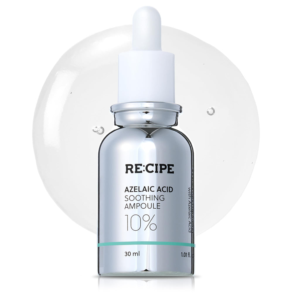 RE:CIPE Azelaic Acid 10% ampoule packaging for gentle skincare routine