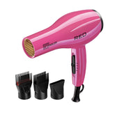Red by Kiss 2000 ceramic hair dryer front view in pink for smooth frizz-controlled blowouts