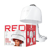 Red by Kiss 3000 hood dryer featuring a front view with sleek design and easy access.