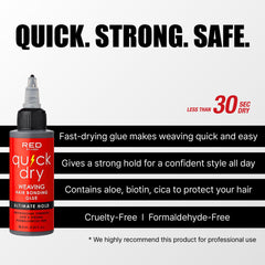 Red by Kiss label emphasizes formaldehyde-free safety for natural hair.