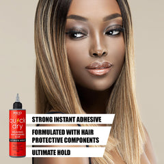 Red by Kiss Quick Dry bottle cap close-up highlights safe, formaldehyde-free formula