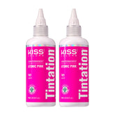 Red By Kiss Tintation Atomic Pink bottle front, showcasing bold color for vibrant results