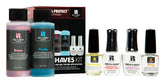 Red Carpet Manicure kit contents laid out for at-home gel application with easy prep