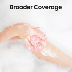 Redfly back scrubber with ergonomic handle offers secure, non-slip scrubbing.