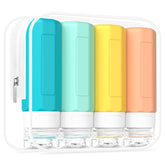 Redfly travel bottles 3oz TSA-approved set shown for compact, leak-free packing.