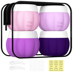 Redfly travel containers with leakproof lid prevent spills in your luggage.