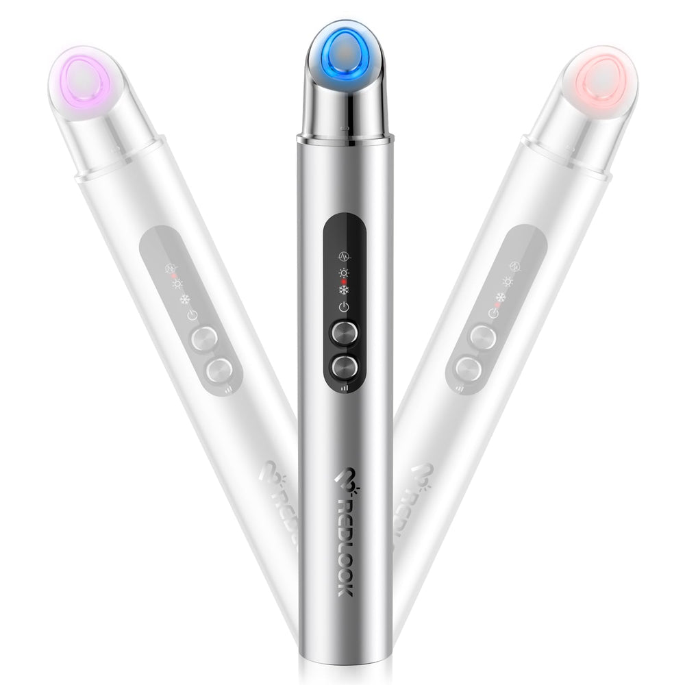 Redlook Depuffing Wand heat-therapy demonstrates enhanced absorption for skincare products.