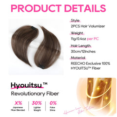 REECHO Clip-In Volumizer 12in back fullness for a fuller silhouette.