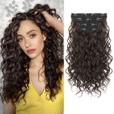 REECHO curly extensions 16in lace weft blend seamlessly with natural hair for a flawless look.