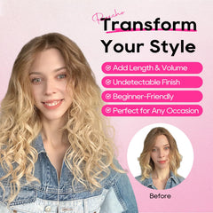 REECHO curly extensions with HYOUITSU vegan fiber feel silky with low shine.