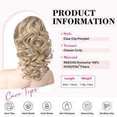 REECHO claw clip close-up shows secure, lightweight fit for thin hair