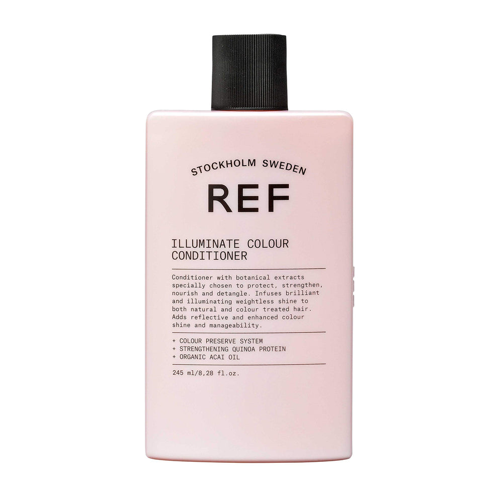 REF Illuminate Colour Conditioner bottle shows weightless shine for colour-treated hair