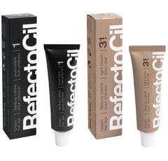 RefectoCil black cream hair dye bottle showing deep natural-looking color.