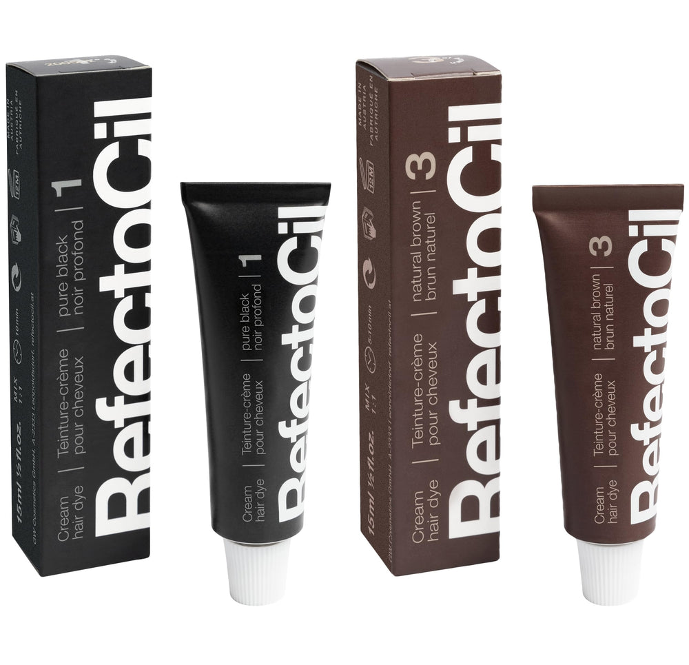 RefectoCil No.1 pure black cream dye tube for bold natural finish.