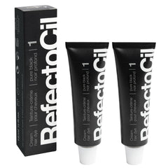 RefectoCil No.1 Pure Black cream dye tube delivering intense color for dark hair