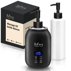 ReFzeg massage oil heater front view demonstrates compact spa-friendly design for warm oil therapy.