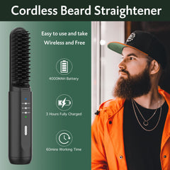 REHOYO beard straightener ionic-technology smooths and detangles for easier styling