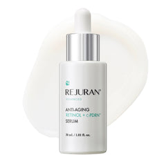 REJURAN Advanced Anti-Aging Serum bottle front view for firmer, smoother skin.