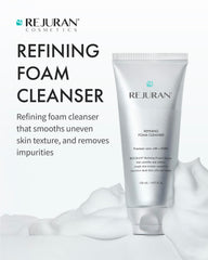 REJURAN Refining Foam Cleanser foam-lather highlighting gentle exfoliation for refined texture