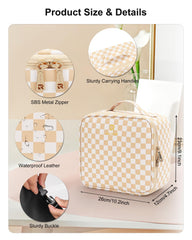 Relavel cosmetic train case light-up mirror supports efficient, organized makeup routines.