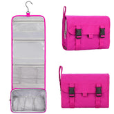 Relavel hanging travel toiletry bag open view with organized compartments for easy packing