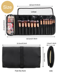 Relavel makeup brush bag organized compartments keep brushes ready and neatly separated.
