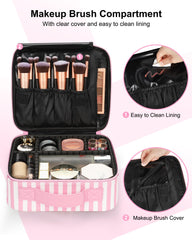 Relavel makeup brush compartment dust-cover keeps brushes clean and accessible while traveling.