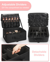 Relavel makeup case with shoulder strap ready for on-the-go use