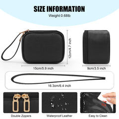 Relavel mini makeup bag LED mirror lit for accurate color in dim light