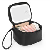 Relavel mini makeup bag with LED mirror open for on-the-go touch-ups