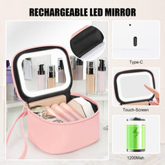 Relavel mini makeup bag with rechargeable battery keeps you powered for quick touch-ups.