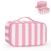 Relavel travel makeup bag floral exterior shown, lightweight and travel-ready.