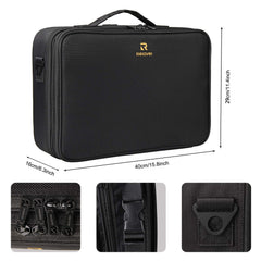 Relavel interior dividers show adjustable compartments for versatile packing