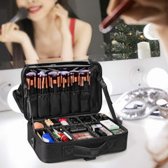 Relavel interior layout reveals multi-layer storage for cosmetics and brushes
