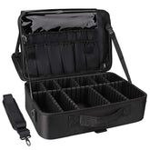 Relavel travel makeup train case open with organized compartments for quick access